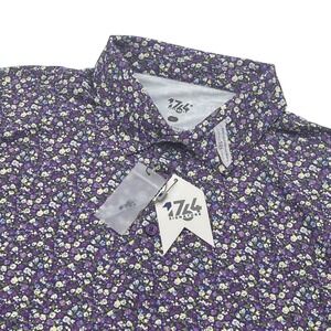 1764 Signature Mens Floral AOP Golf Polo Shirt XL Purple Short Sleeve Stretch
